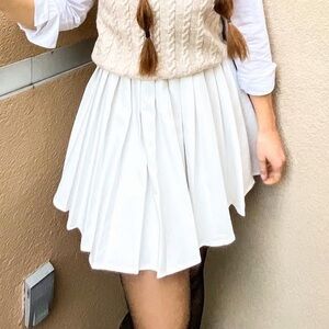 White Pleated Skirt